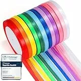 ihaspoko 12 Polyester Satinband, 6 mm x 22 m Schleifenband, Dekoration Geschenkband für Heimwerkerkunst Handwerk, Geschenk Verpackung, Schleifen, Hochzeitsdekoration
