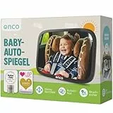 Onco 360° Baby Autospiegel - 2025 Vergleichssieger, 100% bruchsicher & rutschfest, 2024 & 2023 preisgekrönt, klares Sichtfeld, Spiegel Auto Baby Rückbank (17,5 x 24,5 cm)