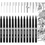 Molotow Blackliner Complete 13er Set (Strichstärke 0,05 mm bis 1,0 mm & spezielle Spitzen, Fineliner mit permanenter, dokumentenechter Tinte) 13 Stück schwarz