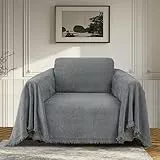 BellaHills Wasserdicht Sofaüberwurf 1/2/3 Sitzer L Form Sofa Couch Überzug Ecksofa, Universelle Sofa Überwurf, Sofabezug Pets Dog Couch überzug Chenille Sofaschutz für Wohnzimmer (Grau, 180x230cm)
