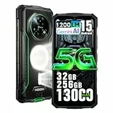 DOOGEE Fire 7 Pro 5G Outdoor Handy Ohne Vertrag mit POC,1200LM Campingleuchten, 13000mAh/33W Android 15 Baustellenhandy,32GB+256GB/2TB,64MP AI Kamera,6.6'' HD+90Hz Outdoor Smartphone,IP68/NFC (Grün)