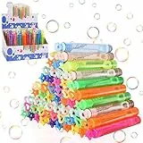 FORMIZON Seifenblasen Kinder, 48 Stück Mini Seifenblasen Set, Seifenblasen Stäbe Spielzeug, Seifenblasen für Kindergeburtstag Hochzeit Party Verlobung Valentinstag Gastgeschenk Party Seifenblasen Set