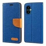 Shantime Oxford Stoff Flip Wallet Hülle Kompatibel mit SPC Zeus 2 Pro, Robuste Magnetische Hülle mit Kartenfächern und Standfunktion(Blau)
