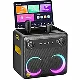 Ikarao Break X2 Karaoke-Maschine mit 10,1' Touchscreen, 300W Bluetooth Lautsprecher, 2 kabellose Mikrofone & LED-Lichteffekte – Ideal für Geburtstage, Familienfeiern & Events