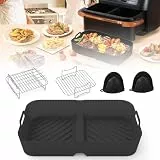Joaecosmhui Silikonform für Heißluftfritteuse Zubehör, Heißluftfritteuse Zubehör für Ninja AF500EUCP / AF500EU (10,4L), Air Fryer Accessories für Ninja Foodi FlexDrawer Dual Zone Heißluftfritteuse