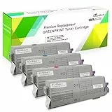 GREENPRINT 4 Farben Kompatible Tonerkartuschen C542 C532 MC563 MC573 7000 Seiten für Schwarz & 6000 Seiten für C M Y Für Oki Okidata Farblaserdrucker C532dn C542dn MC563dn MC573dn