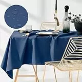 ROOM99 Aura Tischdecke 130 x 180 cm Tischtuch Tafeldecke Fleckschutz Abwaschbar Wasserabweisend Schmutzabweisend Polyester Rechteckig Bankett-Dekoration Ganzjährig Dunkelblau