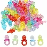 LEEQBCR 100 Stück Mini dekorative Schnuller Set, Konfetti Tischdekorationen verstreut dekorative Geschenke Taufe Baby Dusche Hochzeit Geburtstag Kinderparty, gemischte Farben