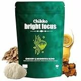 Chikko Bright Focus Mushroom Latte Mix – Reich an Antioxidantien & Adaptogenen mit Löwenmähne, Cordyceps, Maitake, Chaga & Maca – Für Fokus & Natürliche Energie, 1x100g