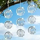 3 Stück Reflektierende Taubenabwehr, 3D Windspiel aus Edelstahl zur Vogelabwehr, Windspiel Metall Hängend, Windspiele für Den Garten, für Balkon, Garten,Teich, Vogelschreckscheiben Effektive Tauben