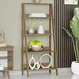 Madesa 5-stöckiges Leiterregal, Speisekammer, Stauraum, 61 cm, freistehendes Bücherregal, Allzweckregale für Zuhause, Büro, Arbeitszimmer und Küche, rustikal