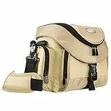 Mantona Premium Kameratasche - Universaltasche inkl. Schnellzugriff, Staubschutz, Tragegurt und Zubehörfach, geeignet für DSLM und DSLR Kameras, sand/schwarz