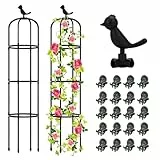 Hysagtek 2er-Set Garten-Obelisken für Kletterpflanzen, 145 cm hoch, Pflanzenstütze, Rankgitter für Topfpflanzen, Kletterranken, Rosen, Clematis, Blumen, Outdoor, Innenbereich, Garten