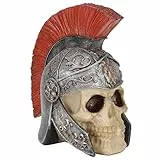Duokon Harz Soldat Schädel Modellierung Statue Skelett Skulptur Home Desktop Dekoration Ornament Hochfeste Abnutzungsbeständigkeit Harz Schädel Statue Skelett