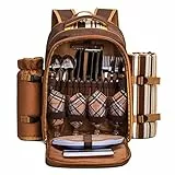 apollo walker Picknickrucksack 4 Personen Picknick Set (Set & Decke) Thermotasche Kühltaschen für Camping, Strand, Wandern Barun