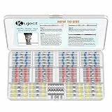 Kuject Kabelverbinder, 120 stk Lötverbinder, Schrumpfschlauch Set Wasserdicht Schrumpfverbinder Quetschverbinder Stoßverbinder, Schrumpfverhältnis 3:1