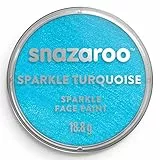Snazaroo 1118481 Schminkfarbe - Schimmernd Türkis, 18ml Topf - hautfreundliche Gesichtschminke auf Wasserbasis, wasservermalbar, parabenfrei, Face & Bodypaint Farbe für Kinder & Erwachsene