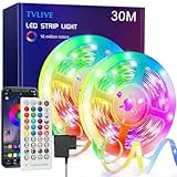 TVLIVE LED Strip, RGB LED Streifen 30M, Lichterkette mit Fernbedienung und APP, Musik Sync, Timer-Einstellung und Dimmbar Farbwechsel, LED-Band für Zimmer, Schlafzimmer, Küche, Bar, Party Deko