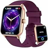 Gydom Smartwatch für Damen, 1,8 Zoll, Smartwatch für Damen, mit Anruf, Bluetooth, Dunkelviolett