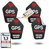 TinyTag® 4X Hinweis-Aufkleber für GPS Tracker - Wetterfester Warn-Sticker als Diebstahlschutz für Dein Fahrrad, eBike, Auto, Motorrad & Koffer - Bombenfest & langlebig | Fahrrad Aufkleber (4er Pack)