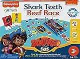 Mattel Games Fisher-Price Nickelodeon Kinderspiel, inspiriert von Santiago of The Seas, Shark Teeth Reef Race mit englischen und spanischen Wörtern, 2-4 Spieler