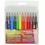 Westcott Filzstift-Set, 12 Stück im Nachfüllpack für Farbsprühstift, Airbrush-Set für Kinder, zum Malen & Zeichnen, wasserlöslich, E-16801 00