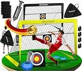 KESSER® Fußballtor Kinder Pop-Up 2er Set | Fußball-Tore Faltbar mit Glasfaserstangen & hochwertigen Tornetzen für Indoor, Outdoor & Garten | Mit Transporttasche 6X Hütchen Ballpumpe Zielscheibe Gelb
