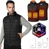 COREEDGE Weste für Herren, leichte Herrenweste, waschbare Winterjacke für Herren, für Outdoor, Camping, Wandern, Jagd, Schwarz , XL