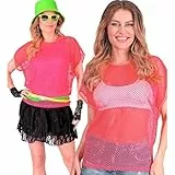 W WIDMANN MILANO Party Fashion - Netzoberteil für Damen, Netzshirt, neon T-Shirt für Festival und Karneval