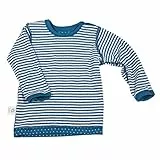 Leela Cotton Unisex Kids Wendelangarmshirt, saphirblau/weiß T-Shirt, 116