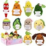 ANBOOR Inspiring Potato, 7,6 cm, lustige Mini-Häkelpuppe mit positiver Karte, emotionale Unterstützung, Häkel-Dekoration aus weicher Wolle, Strickspielzeug
