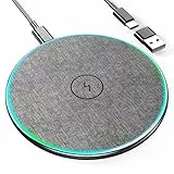 15W Wireless Charger, Induktive Ladestation für iPhone 15/14/13/12 11 Pro Max/Plus/Mini/XS, Kabelloses Ladegerät iPhone Induktionsladegerät Qi Ladestation für Samsung Galaxy S24/S23/S22/S21/S20/Note