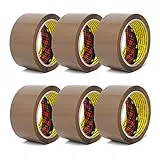3M Scotch Paketklebeband 305 PP, geräuscharm abrollend, zum Verpacken, Verpackungsklebeband in 3M-Qualität, 66m x 50mm, Paketband (6 Rollen - braun)