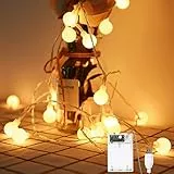 Fulighture LED Kugel Lichterkette,5M(16.41FT) 40er Globe LED mit Batteriebetrieben und USB-Port Stromversorgung,2700K Warmweiß,IP65 Wasserdicht,Lichterkette für Garten Hochzeit Balkon Deko