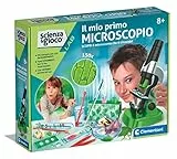 Clementoni - 19347 - Wissenschaft und Spiel Lab - Mein erstes Mikroskop - Laboratorium optisches Mikroskop 150X, wissenschaftliche Experimente für Kinder ab 8 Jahren (Spiel auf Italienisch), Made in