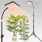 FECiDA Pflanzenlampe LED mit Ständer, UV-IR Vollspektrum Pflanzenlicht für Zimmerpflanzen, Pflanzenleuchte LED 2000 Lumen, 25 Watt, Wachstumslampe für Pflanzen, Daisy Chain Funktion, On/Off Schalter