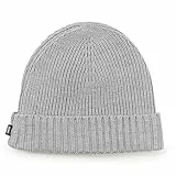 Joop! Jeans Herren warme Strickmütze aus 50% Wolle und 50% Polyacryl, Grey