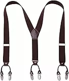 KANGDAI Hosenträger für Herren Breit Y Style 3.5 CM Mit Sehr 6 Starke Metall Clip Durable Elastic Verstellbare Hosenträger Geschenkbox für Herren und Damen