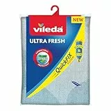 Vileda Ultra Fresh Bügelbrettbezug , antibakterieller Bügelbezug gegen Bakterienwachstum, für Bügelbretter von 110-130 cm x 30-45 cm, Farbe Grau-Blau