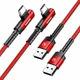 toocki USB-C-Kabel【1M 2Stück】 3A USB-A auf USB-C Ladekabel 90 Grad Geflochtenes Schnellladekabel für iPhone 17/17 Pro/17 Pro Max/Galaxy S10 S10+, LG V30, Switch, Rot