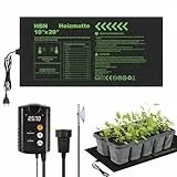 HBN Heizmatte für Pflanzen mit Thermostat 52 x 25 cm, Erwärmung Anzucht Wärmer Bett, Sämling Wärmematte, Ideal für Keimung, Saatgut, Terrarien und Indoor-Gewächshäuser