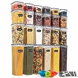 YASHE 24 Stück Vorratsdosen mit Deckel, Luftdicht Vorratsdosen Set, Kunststoff BPA-freie, Frischhaltedosen mit Deckel für trockene Lebensmittel, Müsli, Mehl und Zucker