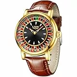 LIGE Uhren Herren Gold, Quarz Analog Armbanduhr Herren, Europäisches Kompassdesign, Gelb-braun Lederband, 3AM Wasserdicht（3M）, Herrenuhr Leuchtzeiger, Business Modern Freizeit