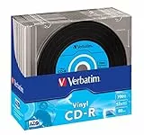 Verbatim CD-R AZO Data Vinyl - 700 MB, 52-fache Brenngeschwindigkeit mit langer Lebensdauer, Vintage Vinyl, 10er Pack Slim Case