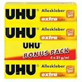 UHU Alleskleber extra BONUSPACK, Tuben 4x31g