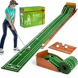 Putting Matte, Minigolf für Zuhause, Golf Putting Matte, Putting Green Indoor, Minigolf, Golfmatte, Indoor Golf (Dark Green 2 Holes)