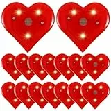 Amosfun 20 StüCk Rote Herzbrosche Beleuchtete Anstecknadeln - Glühendes Effekt Herz-Pins FüR Valentinstag, Partys, Hochzeiten Und Geschenkideen