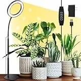 COKOLILA Neueste 80 LED 5V3A Pflanzenlampe LED Vollspektrum, Desk 360° verstellbarer flexibler Schlauch Pflanzenlicht, 3/9/12 Auto-Timer, 30-63 cm Teleskopstange Grow Light für Zimmerpflanzen