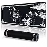 EFISH Japanische Gaming Mauspad XXL 800 x 300 mm Großes Mauspad Vernähte Kanten Wasserdicht Anti-Rutsch für PC, MacBook,Laptop Verbessert Präzision und Geschwindigkei.(B20)