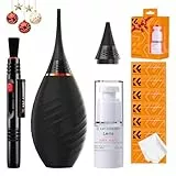 K&F CONCEPT 10 in 1 Reinigungsset Reinigungs Kit für DSLR Kamera Objektive Handys mit 6 Stück 15 * 15cm Reinigungstuch, Power Blasebalg (mit kurzen und Langen Ausläufen), Flüssig Reiniger,Lens Pen